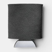 Faux zwart leder blikjeskoeler (Voorkant)