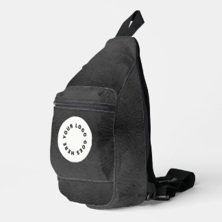 Faux zwart leer met Logo Sling Bag