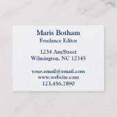 Faux zwarte lederen textuur visitekaartje (Achterkant)