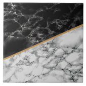 Faux zwarte witte marmer keramische Tegel Tegeltje (Voorkant)