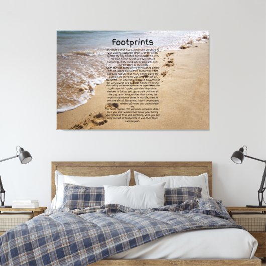 Favafdrukbare Prayer Biblical Sand Canvas Wall Art (Insitu (Slaapkamer))