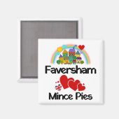 Faversham, Kent UK Loves Mince Pies Magneet (Voorkant / Achterkant)