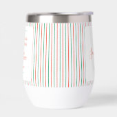 Faveur de fête de Noël à rayures rouges et vertes (Gauche)