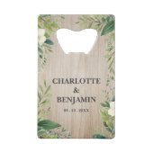 Faveur de mariage en bois avec bordure de feuilles (Devant)