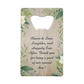 Faveur de mariage en bois avec bordure de feuilles (Dos)