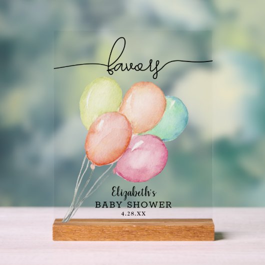 Faveurs de Baby Shower Ballons Aquarelle (Neutre)