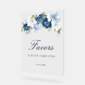 Faveurs de Fête de Mariage Floral Bleu Poussiéreux (Angle)
