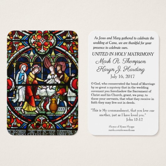 Faveurs de mariage catholiques Cartes sacrées Mari (Devant & derrière)
