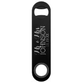 Faveurs de mariage noir couleur unie Mr & Mrs (Devant)