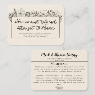 Faveurs de mariage St. Charles Memorare Carte Sain