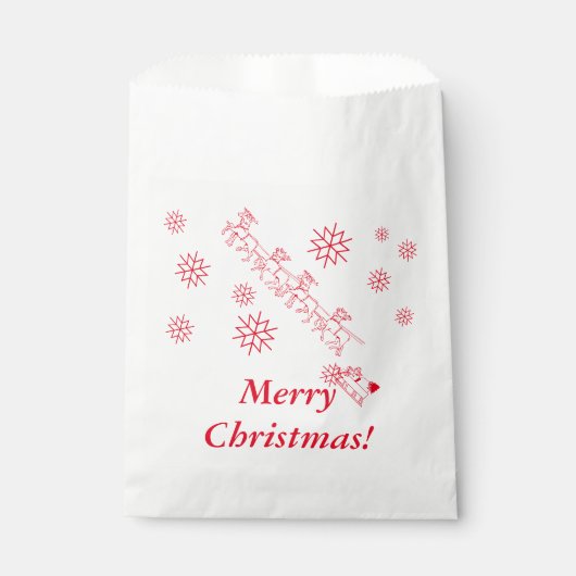 Favor Bag - Sinterman en Slaapstand in sneeuw Bedankzakje (Voorkant)