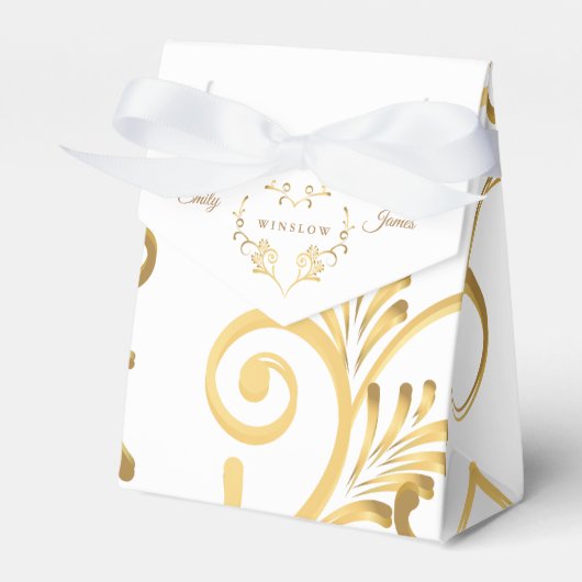 Favor Box-Fancy gouden hart Bedankdoosjes (Voorkant Zijde)