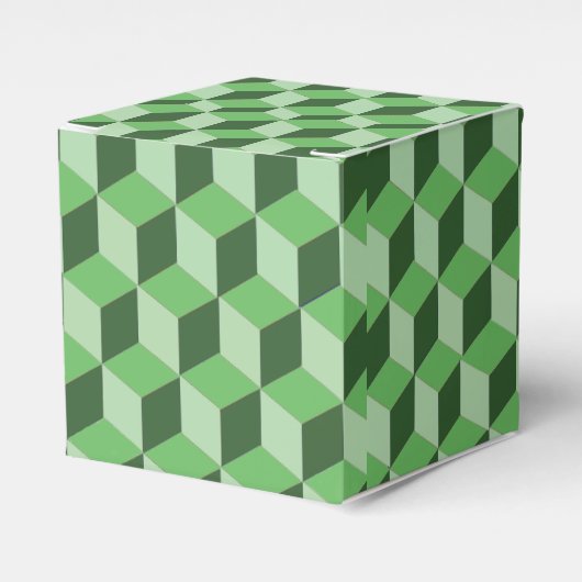 Favor Box - Optische illusie in groen Bedankdoosjes (Voorkant Zijde)