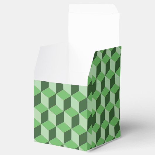 Favor Box - Optische illusie in groen Bedankdoosjes (Geopend)