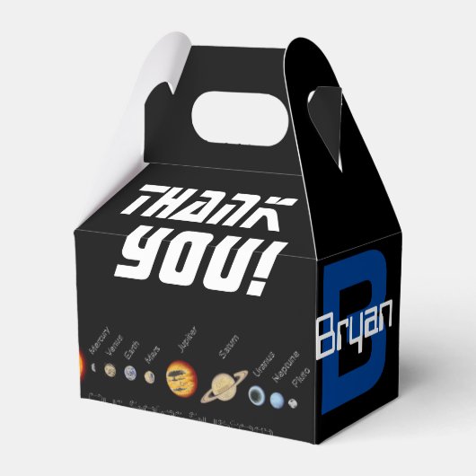 Favor Box Planeten, Buitenruimte, Aarde Bedankdoosjes (Voorkant Zijde)