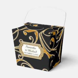 Favor Doos Glam Old Hollywood Regency Black Tie Bedankdoosjes