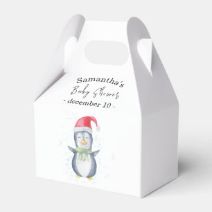Favor doos voor arctische pinguïn baby shower bedankdoosjes