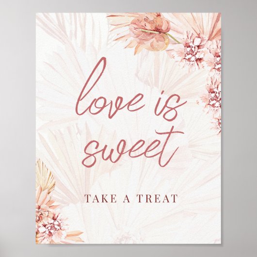 Favor Doosje Neem Eén Boho Bohemian Beige Trouwdag Poster (Voorkant)