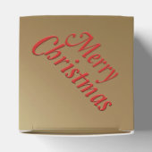 Favor/Gift Box - Rood strik & lint op goud Bedankdoosjes (Bovenkant)