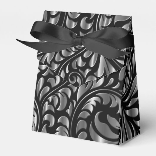 Favor/Gift Boxes - Drama in Black en Silver Bedankdoosjes (Voorkant Zijde)