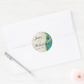 Favor Gift Sticker - Peacock Feathers Wedding Seal (Envelop)