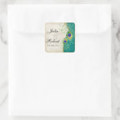 Favor Gift Sticker - Peacock Feathers Wedding Seal (Tas)