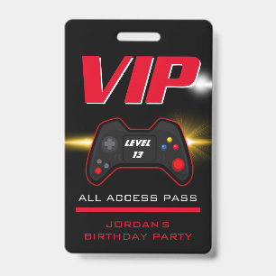 Favor met rode controller voor videogepartij badge