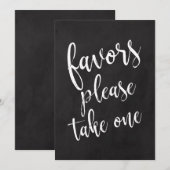 Favor Neem er één Betaalbaar Krijtbord Bord Kaart (Voorkant / Achterkant)