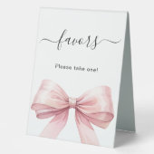 Favor signe ruban rose blanc (Recto)