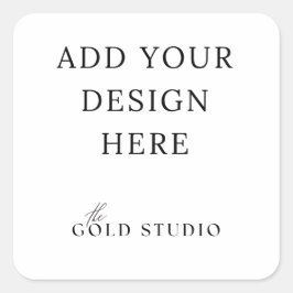 Favor sticker, 1,5 inch blanco sjabloon vierkante sticker