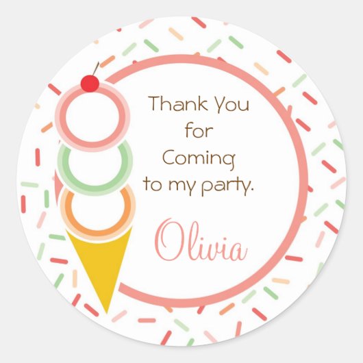 Favor Sticker - Ice Cream (Voorkant)