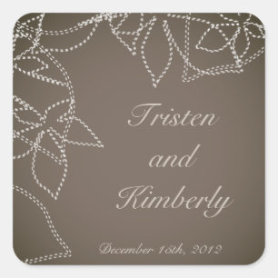 Favor Stickers Herfst Bloemen Herfst Grijs Gunmeta