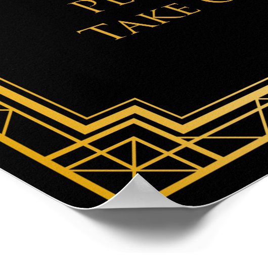 Favor Table Weddenschap | Gatsby Art Deco Poster (Hoek)