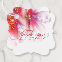 FAVOR TAG | Vivid Scarlet Lila Abstract Floral