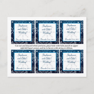 Favor Tags Blue Stars en Snowflakes Briefkaart