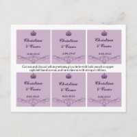 Favor Tags Royal Paarse kroon/wervelingen lavendel