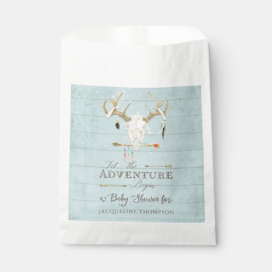 Favor Tassen Baby Jongen Douche BOHO Herten Pijl Bedankzakje (Voorkant)