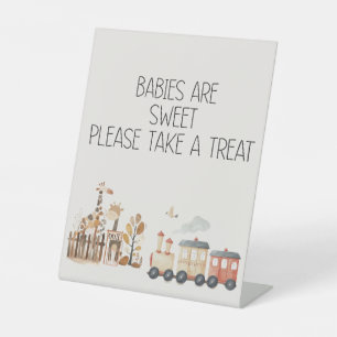Favor voor babyfeest met dierentuin safari babyspe reclamebord met voetstuk