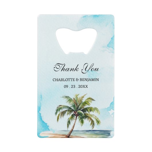 Favori de mariage de plage côtière avec palmier (Devant)