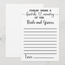 Favoriet geheugen van de Bride Groom Advice Kaart