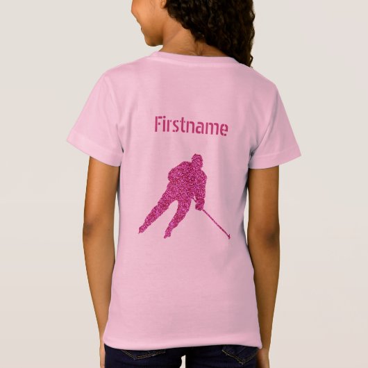 Favoriet seizoen - Roze hockeyspeler T-shirt (Achterkant)