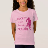 Favoriet seizoen - Roze hockeyspeler T-shirt (Voorkant)