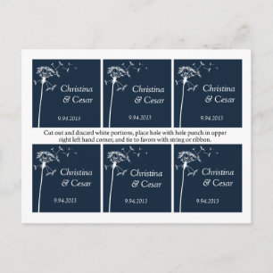 Favoriet Tags Navy Blue Dandelion Bloem onkruid Briefkaart