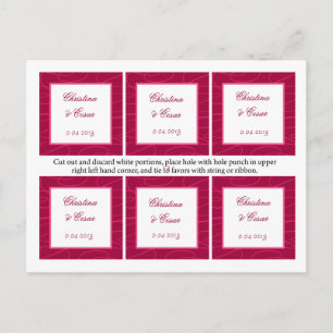 Favoriet Tags Raspberry Pink Loops / Swirls Blush Briefkaart