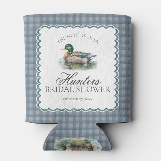 Favoriet voor Wilde Eend Jacht Gingham Bruidsontbi Blikjeskoeler (Achterkant)