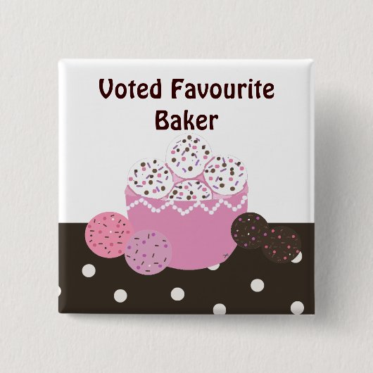 Favoriete baker vierkante button 5,1 cm (Voorkant)