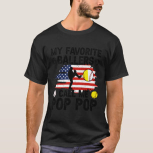 Favoriete ballers Noem me Pop Pop Softball Basebal T-shirt
