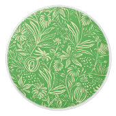 Favoriete bloemenpatroon in groen keramische knop (Voorkant)