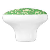 Favoriete bloemenpatroon in groen keramische knop (Zijkant)