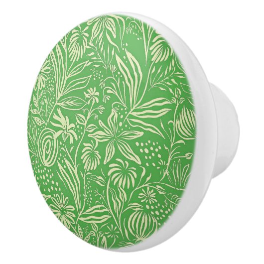 Favoriete bloemenpatroon in groen keramische knop (Rechts)